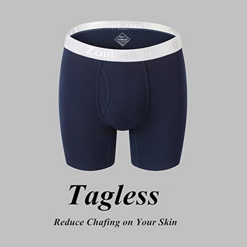 ZONBAILON Mens Anti Chafing Cooling Underwear No Ride up Long Leg Big and Tall Breathable Athletic Moisture-Wicking Boxer Briefs Plus Size 3X 3XL XXXL 48"-50" - Image 5